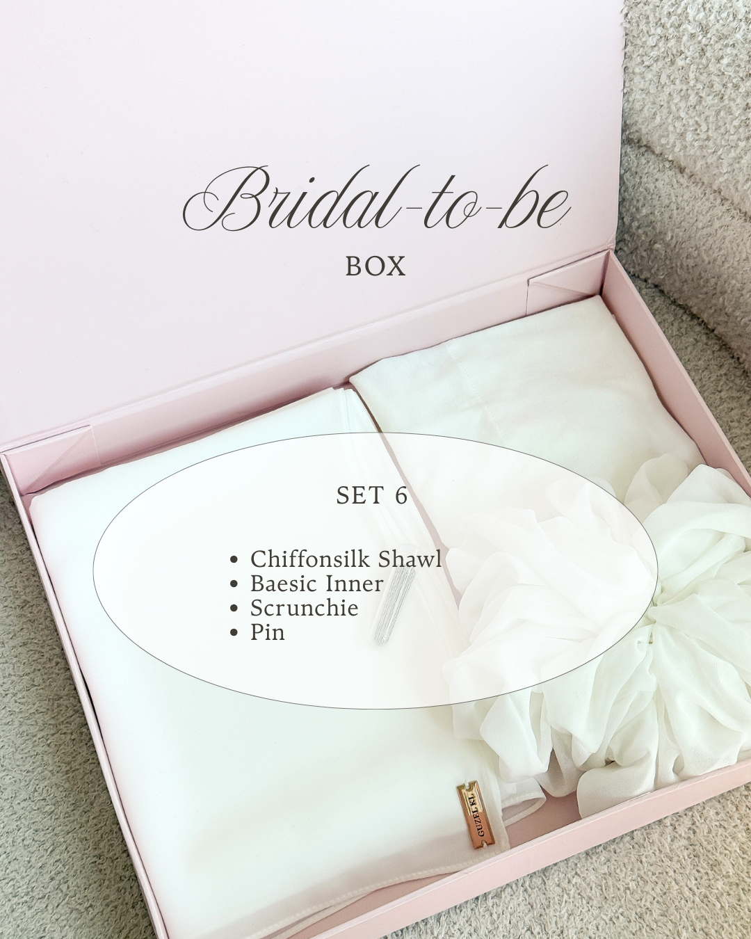 SET 6-Chiffonsilk | Baesic Inner | Scrunchie | Pin | Guzel KL