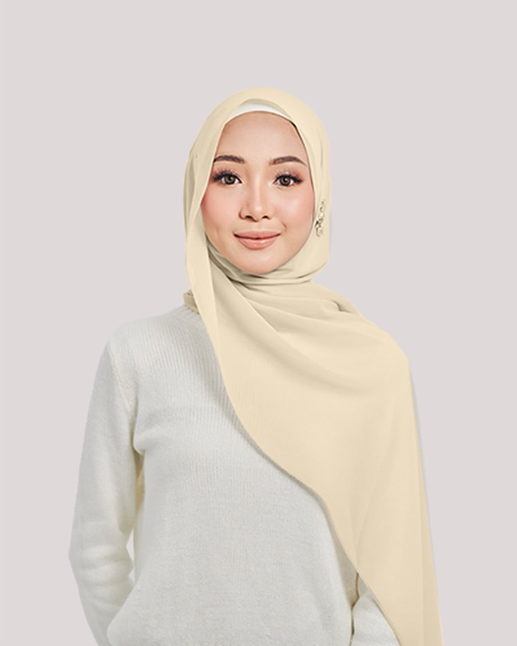 Defect Chiffon Silk in Atlantis Pearl | Guzel KL