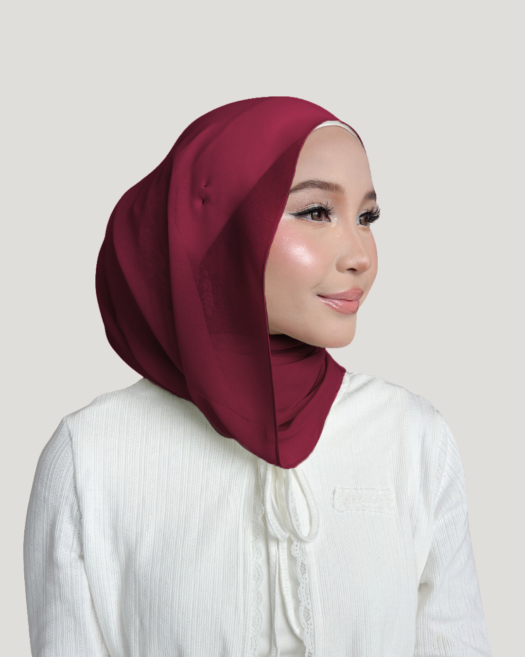 (Essential) Chiffon Silk in Berry Merlot | Guzel KL