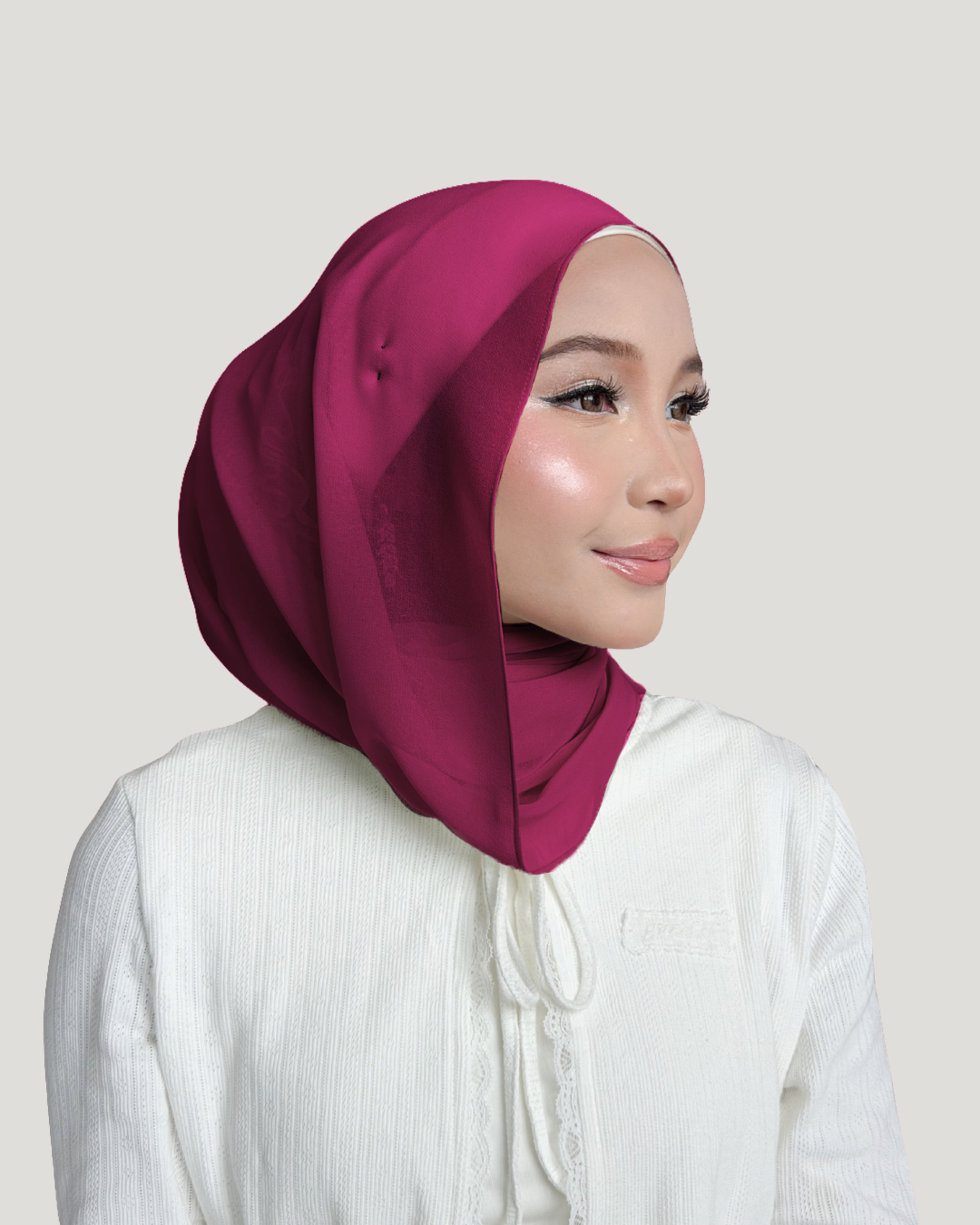 (Essential) Chiffon Silk in Berry Blossom | Guzel KL