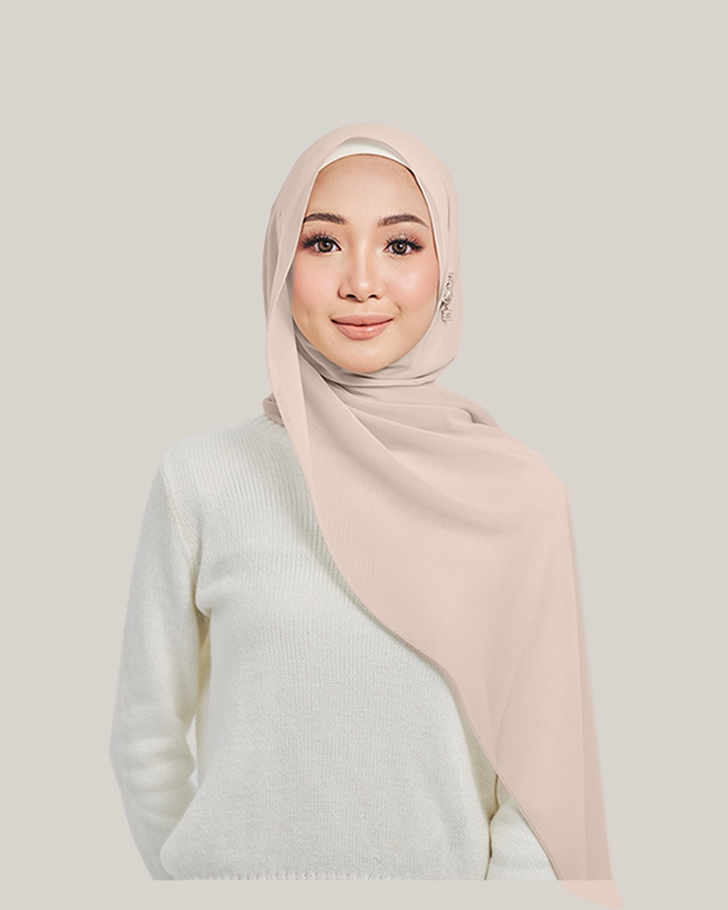 Chiffon Silk in Candle Light Peach | Guzel KL