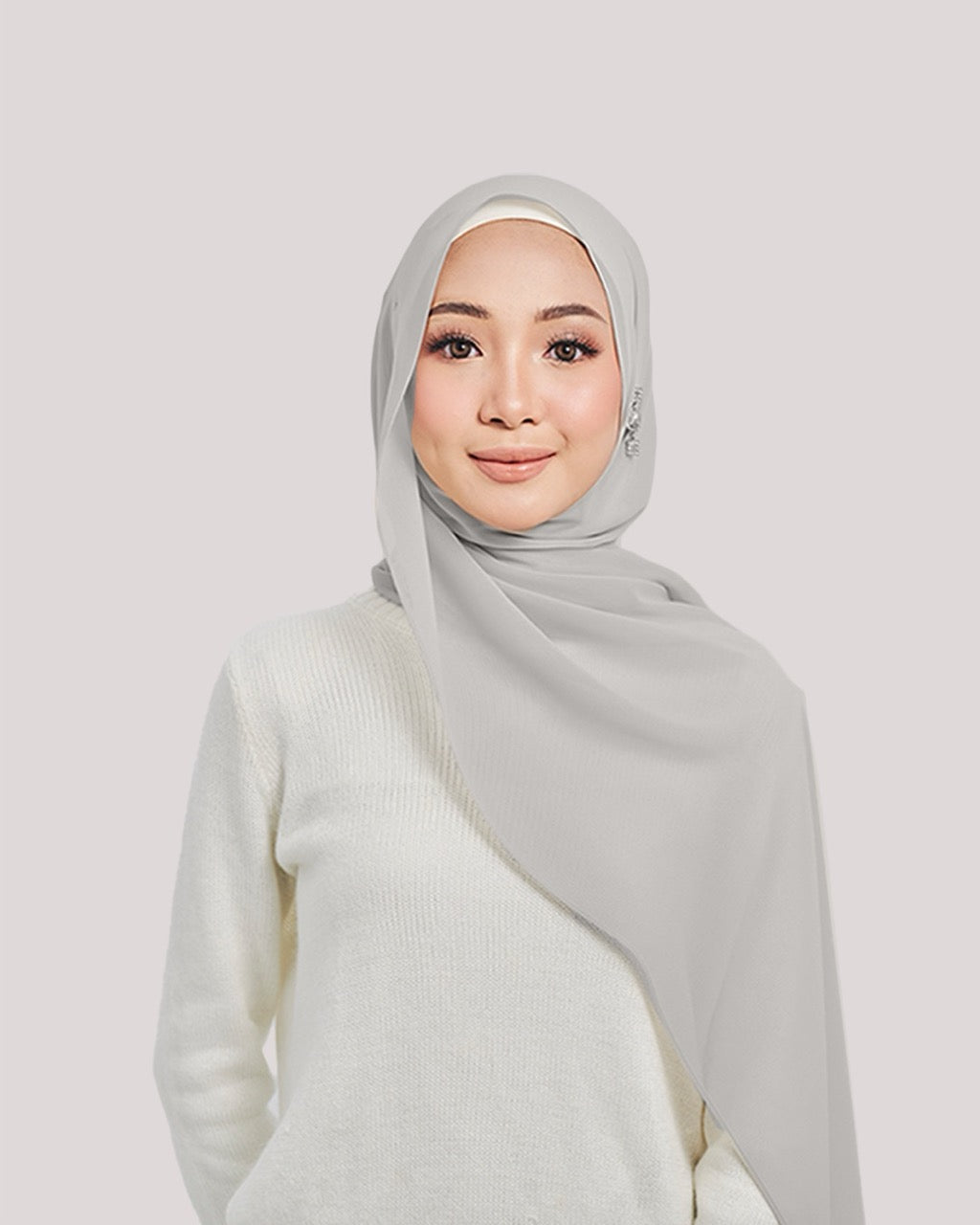 Chiffon Silk in Cotton Grey | Guzel KL