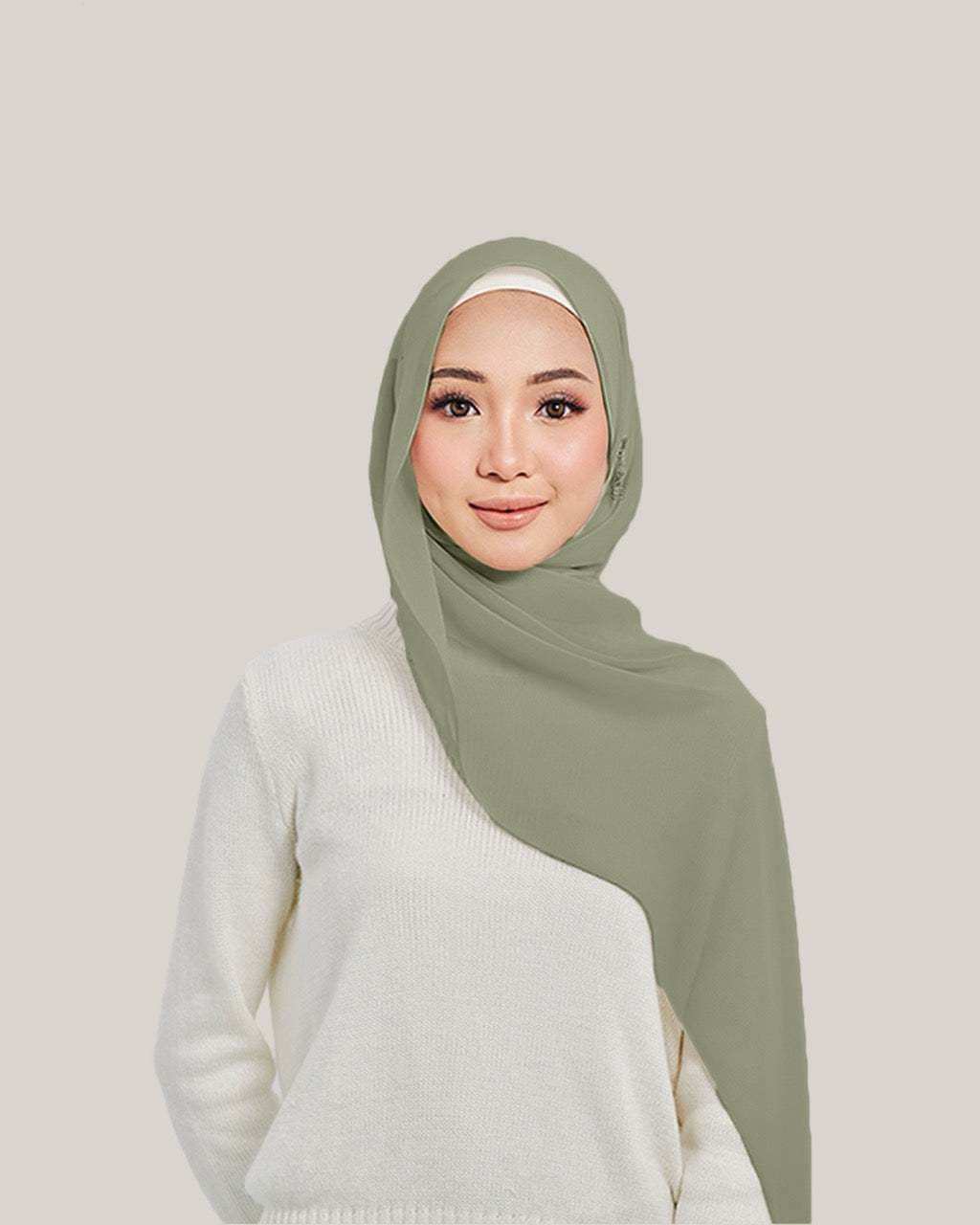 Chiffon Silk in Fall Green | Guzel KL
