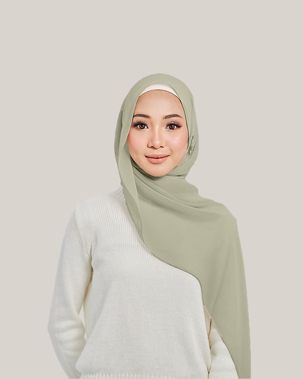 Chiffon Silk in Green Tea | Guzel KL