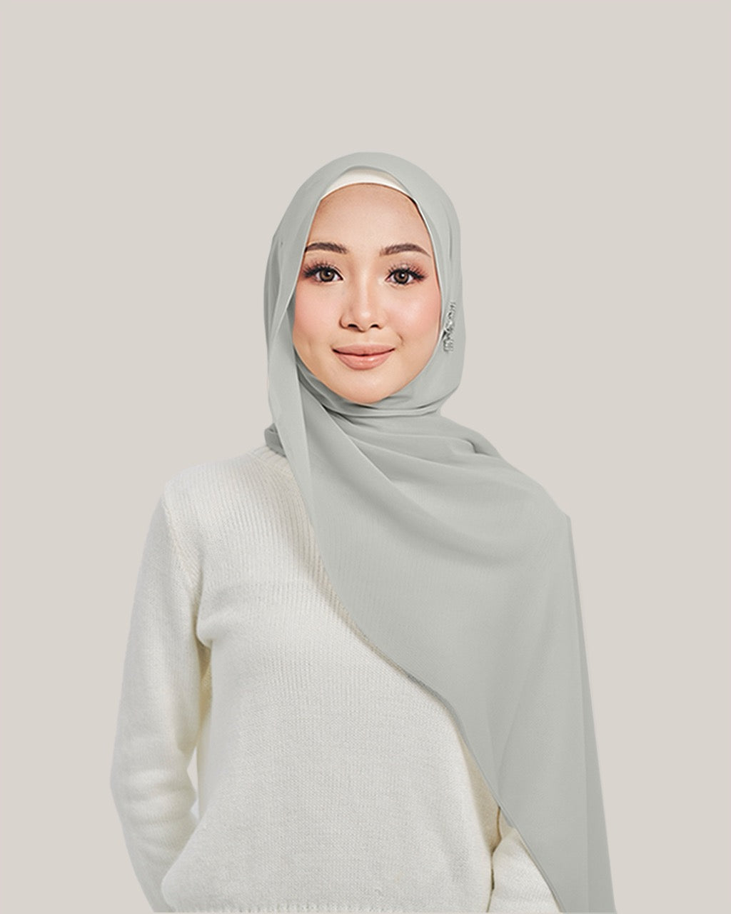 Chiffon Silk in Ice Silver | Guzel KL