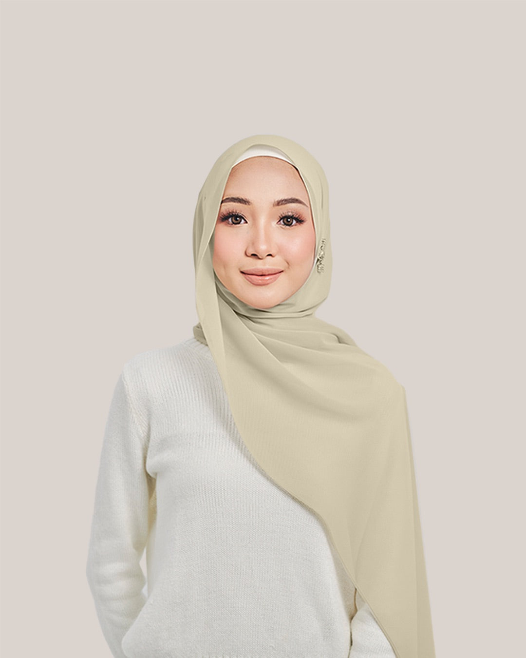 Chiffon Silk in Latte Mousse | Guzel KL