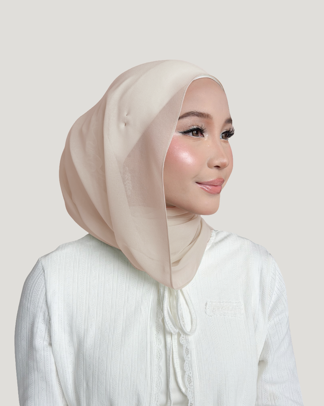 (Essential) Chiffon Silk in Linen Taupe | Guzel KL