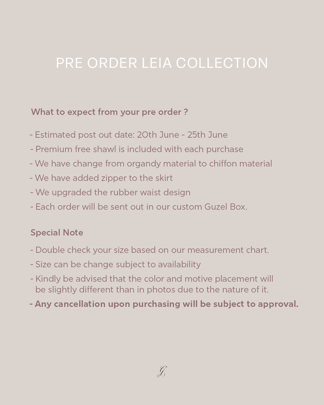 PRE ORDER - Leia Classy