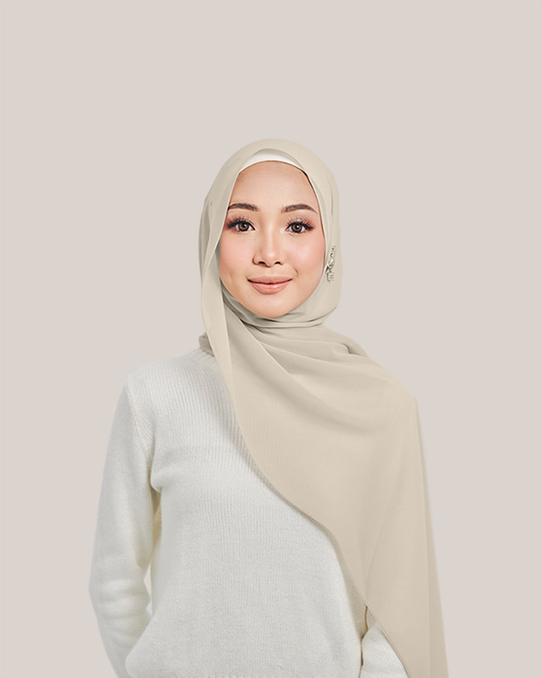 Chiffon Silk in ⁠Maple Cream | Guzel KL