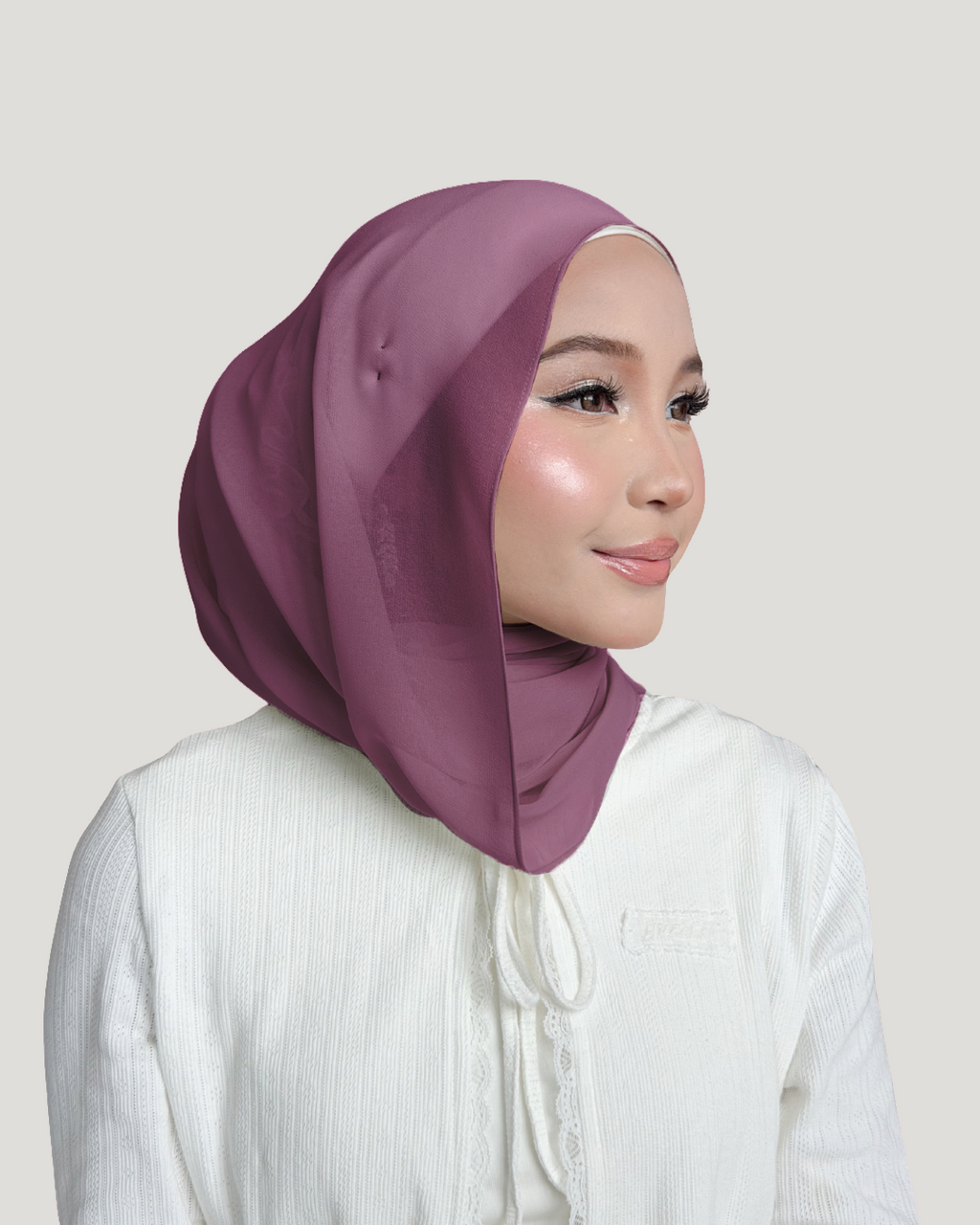 (Essential) Chiffon Silk in Mauve Mist | Guzel KL
