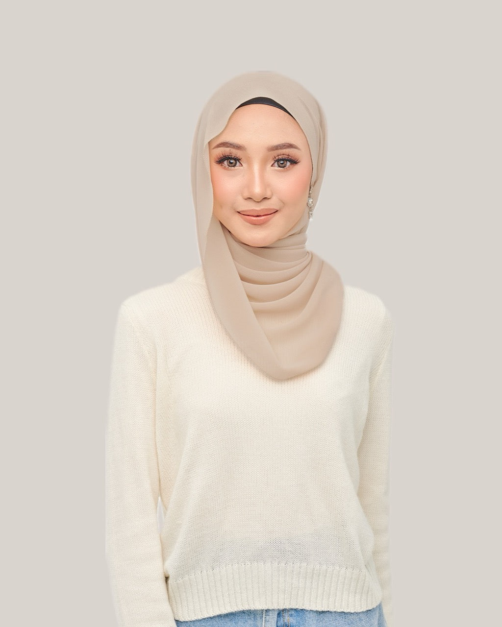 Nawra BABYSEAM in Milk Tea | Guzel KL