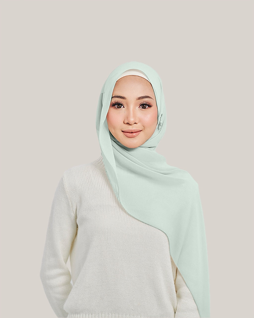 Chiffon Silk in Mint Merry | Guzel KL