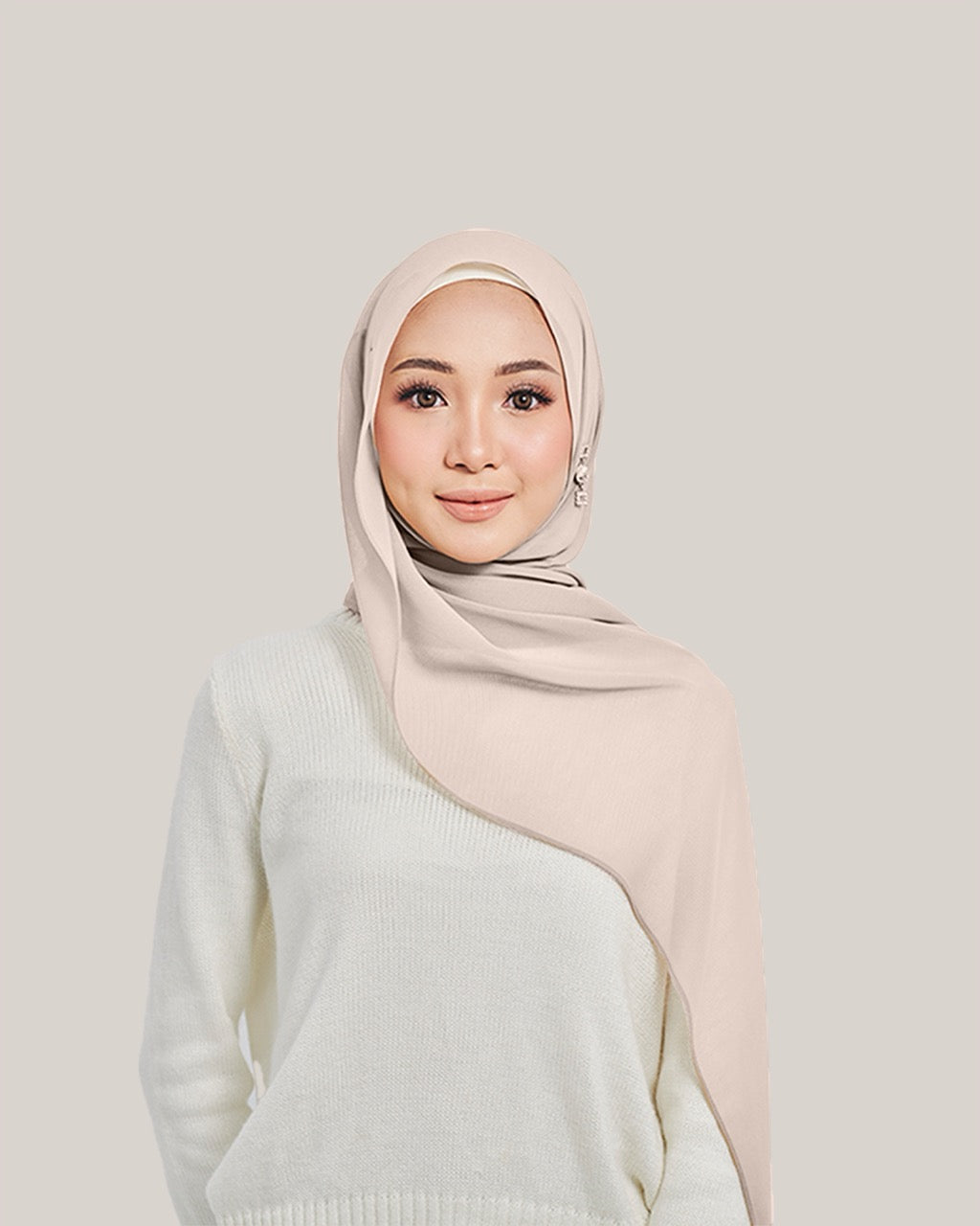Chiffon Silk in Peach Dust | Guzel KL