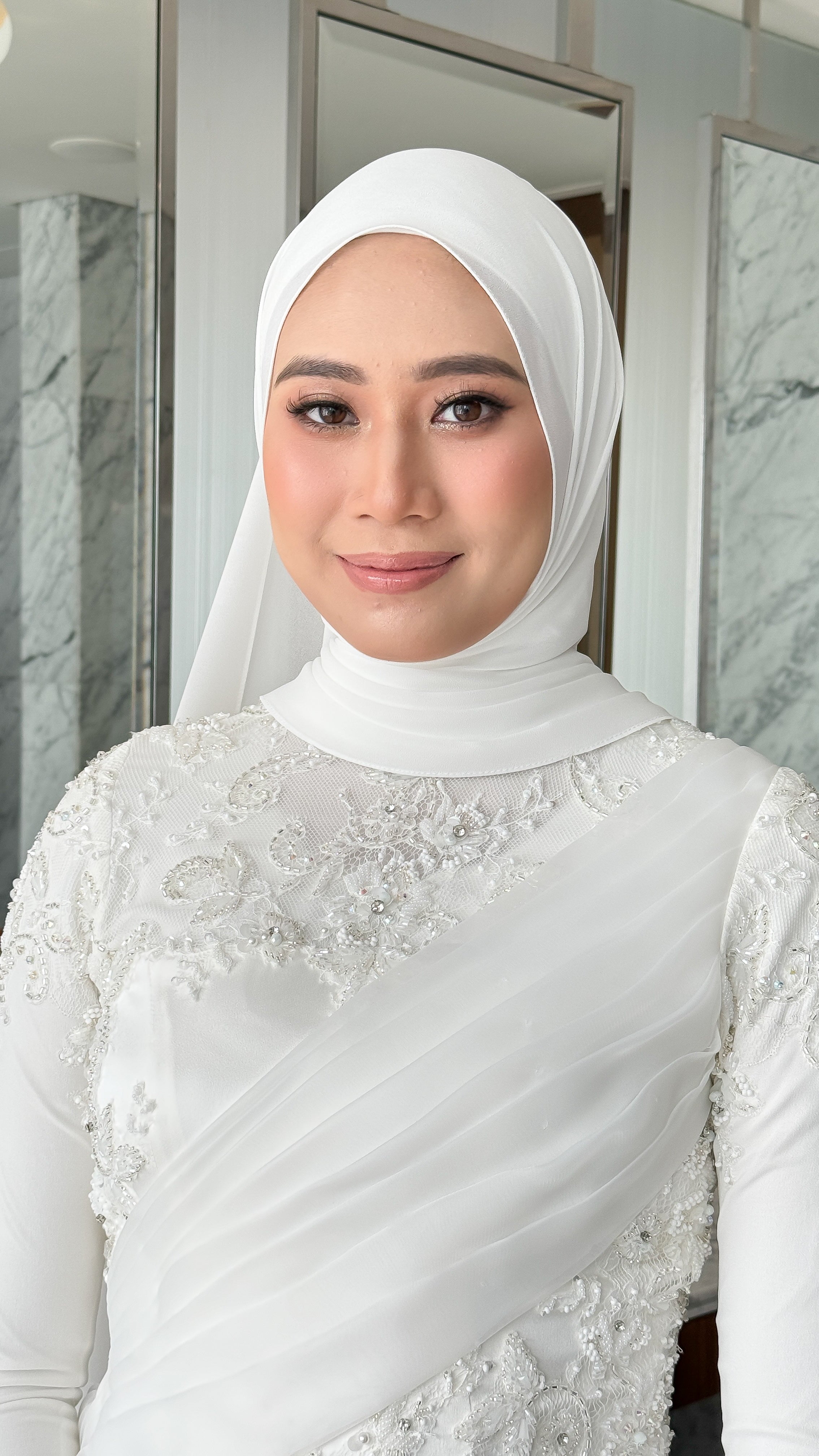 Bridal Wear Pearl Chiffon (Babyseam) | Guzel KL