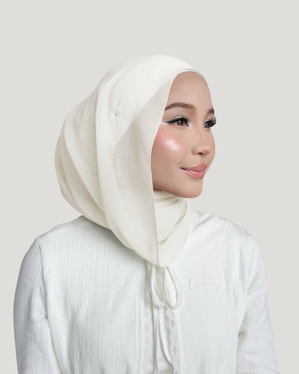 (Essential) Chiffon Silk in Snow | Guzel KL